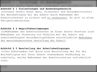 Arbeitsschutzgesetz 1996